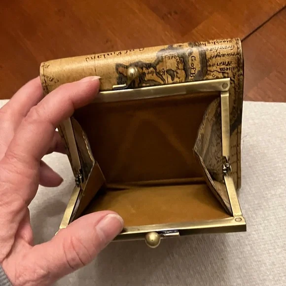 PATRICIA NASH. Vintage Map Print Wallet. Leather is so soft! Beautiful details. - Picture 12 of 12